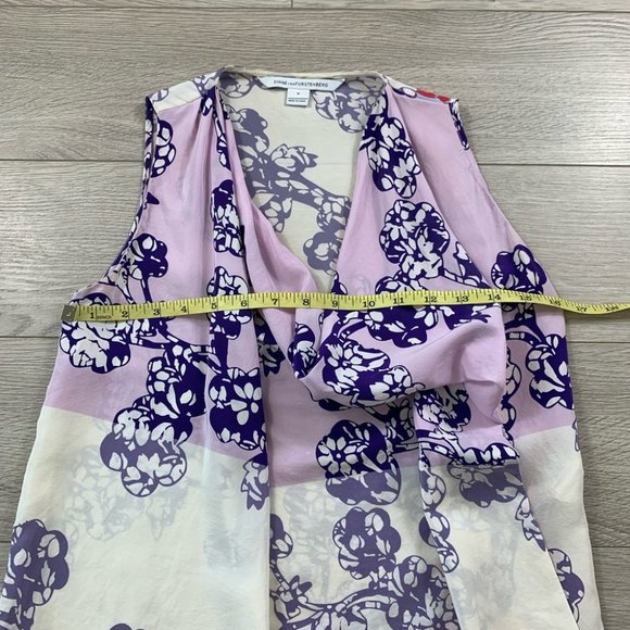 Diane Von Furstenberg Silk Floral Print Blouse - Picture 12 of 13